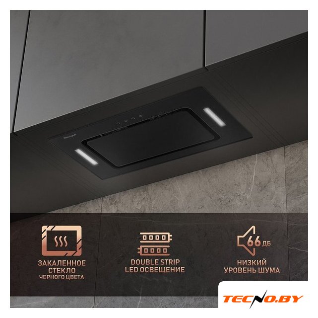 Кухонная вытяжка Weissgauff Intense 600 Touch Black Glass - Изображение №3 — Интернет-Магазин TECNO.BY
