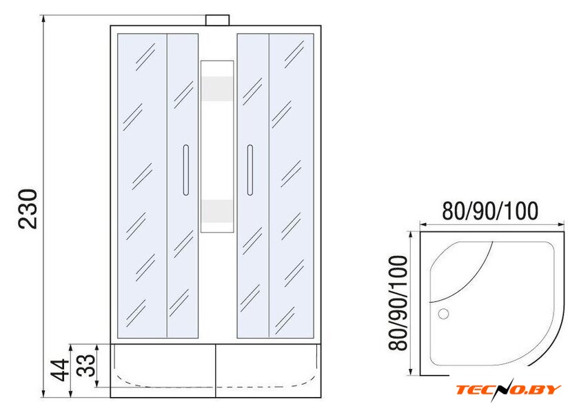 Душевая кабина River Nara Б/К XL 100/44 MT - Изображение №13 — Интернет-Магазин TECNO.BY