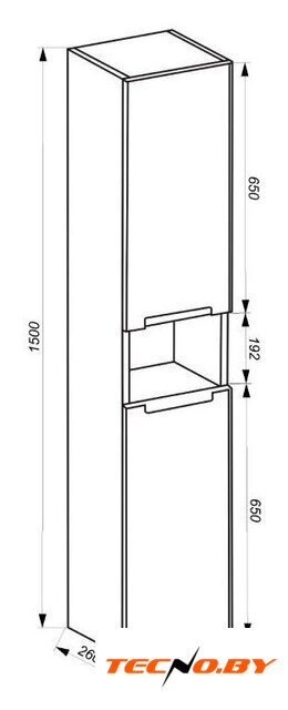  ЗОВ Шкаф-пенал Дион 150 DP150LWP0M9003MKV5 (белый матовый) - Изображение №4 — Интернет-Магазин TECNO.BY