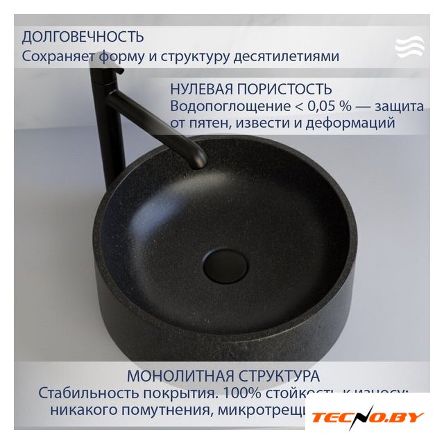 Умывальник Lauter Laguna 21L405GB (Gold Black) - Изображение №2 — Интернет-Магазин TECNO.BY