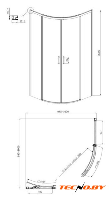 Душевой уголок Ambassador Set 11011202-ST6 - Изображение №5 — Интернет-Магазин TECNO.BY