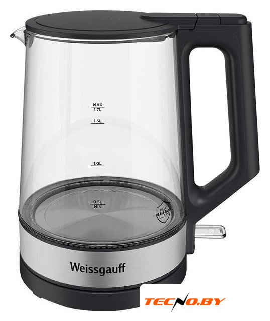 Электрический чайник Weissgauff WK 1700 EcoGlass Graphite - Изображение №4 — Интернет-Магазин TECNO.BY