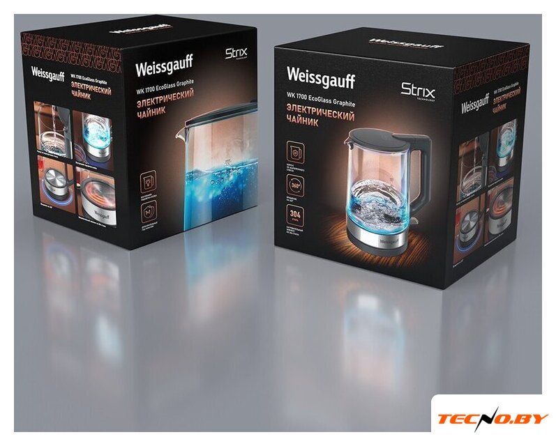 Электрический чайник Weissgauff WK 1700 EcoGlass Graphite - Изображение №6 — Интернет-Магазин TECNO.BY