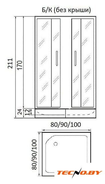 Душевой уголок River Morava XL 100/80/24 МТ (без поддона) - Изображение №2 — Интернет-Магазин TECNO.BY