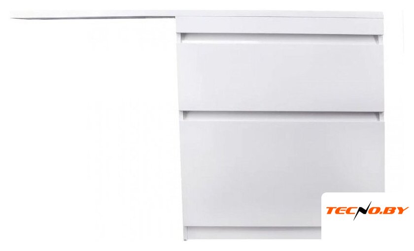  Symbolite Тумба с умывальником Даллас 140 Люкс Plus 2 ящика + Даллас 140x48.2 (левый, белый) - Изображение №3 — Интернет-Магазин TECNO.BY
