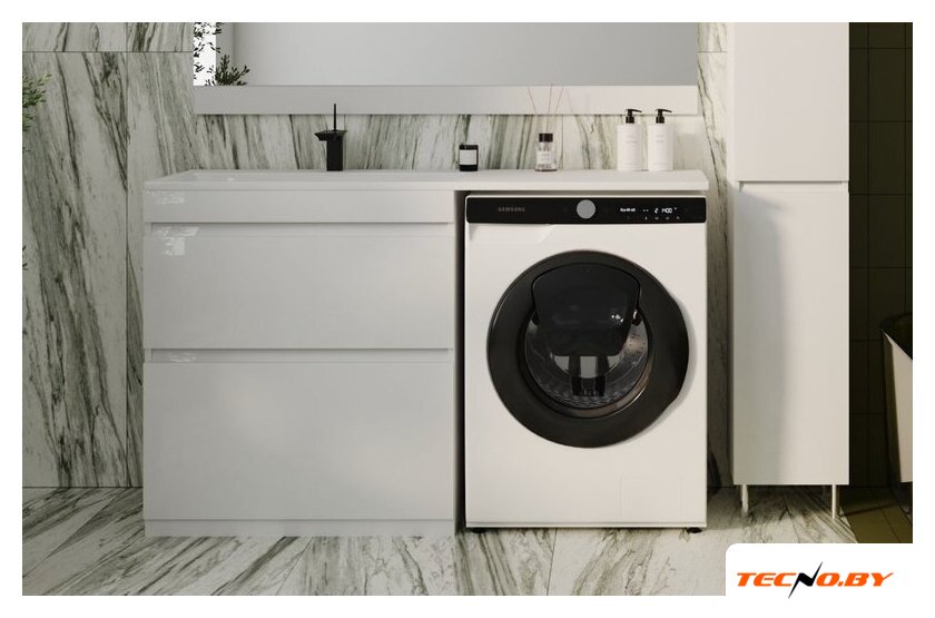  Symbolite Тумба с умывальником Даллас 140 Люкс Plus 2 ящика + Даллас 140x48.2 (левый, белый) - Изображение №1 — Интернет-Магазин TECNO.BY