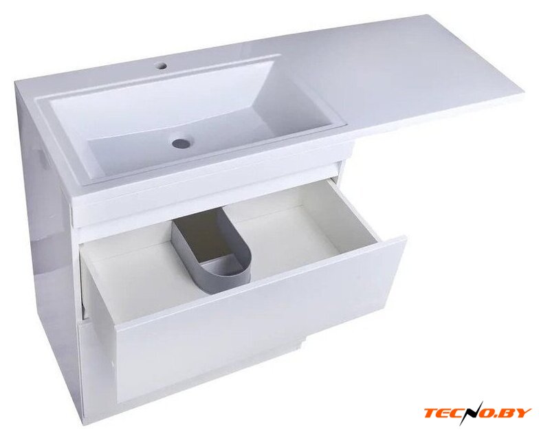  Symbolite Тумба с умывальником Даллас 140 Люкс Plus 2 ящика + Даллас 140x48.2 (левый, белый) - Изображение №4 — Интернет-Магазин TECNO.BY
