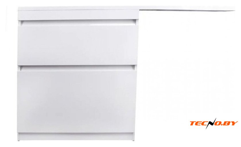  Symbolite Тумба с умывальником Даллас 140 Люкс Plus 2 ящика + Даллас 140x48.2 (левый, белый) - Изображение №2 — Интернет-Магазин TECNO.BY