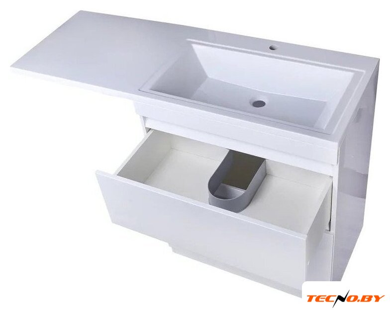  Symbolite Тумба с умывальником Даллас 140 Люкс Plus 2 ящика + Даллас 140x48.2 (левый, белый) - Изображение №5 — Интернет-Магазин TECNO.BY