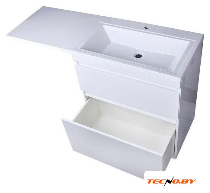  Symbolite Тумба с умывальником Даллас 140 Люкс Plus 2 ящика + Даллас 140x48.2 (левый, белый) - Изображение №7 — Интернет-Магазин TECNO.BY