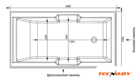 Ванна Aquanet Vega 190x100 - Изображение №6 — Интернет-Магазин TECNO.BY