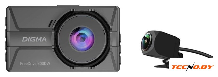 Видеорегистратор для авто Digma FreeDrive 300DW FD300DW (черный) - Изображение №1 — Интернет-Магазин TECNO.BY