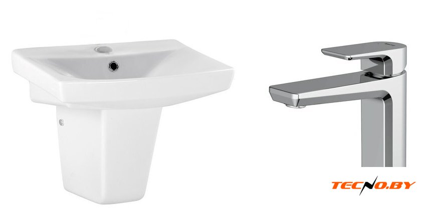Умывальник Cersanit Carina 55В S-UM-CAR55/1 + 63063 - Изображение №1 — Интернет-Магазин TECNO.BY
