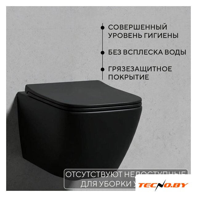 Унитаз подвесной Lauter Magdeburg 21103EC + GROHE Rapid SL 39504000 (черный матовый) - Изображение №4 — Интернет-Магазин TECNO.BY
