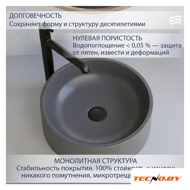 Умывальник Lauter Laguna 21L403G (Grey) - Изображение №2 — Интернет-Магазин TECNO.BY