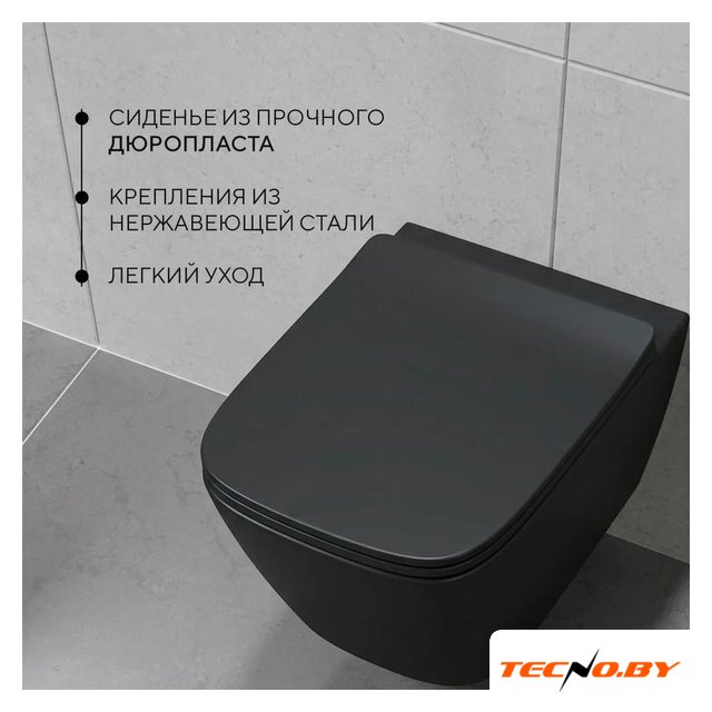 Унитаз подвесной Lauter Magdeburg 21103EC + GROHE Solido 38811KF0 (черный матовый) - Изображение №3 — Интернет-Магазин TECNO.BY