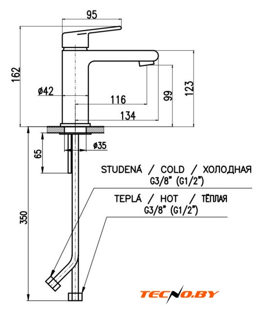 Смеситель Slezak RAV Колорадо CO128.5BC - Изображение №2 — Интернет-Магазин TECNO.BY