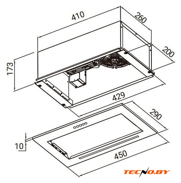 Кухонная вытяжка Weissgauff BOX 450 PB BL - Изображение №2 — Интернет-Магазин TECNO.BY