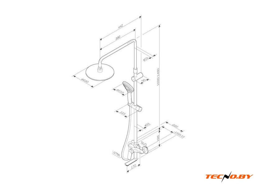 Душевая система  AM.PM Sunny F0785C900 - Изображение №9 — Интернет-Магазин TECNO.BY