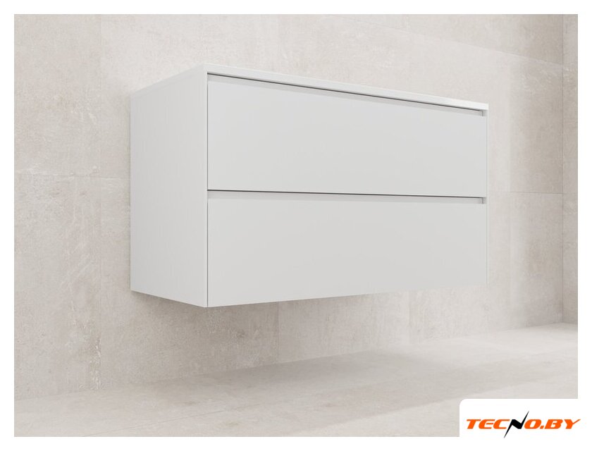 Symbolite Тумба под умывальник Лима 100 Line Plus 2 ящика (подвесная, белый матовый) - Изображение №2 — Интернет-Магазин TECNO.BY