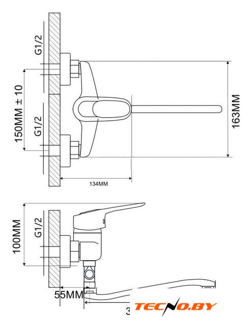 Смеситель Econoce EC0240 - Изображение №2 — Интернет-Магазин TECNO.BY