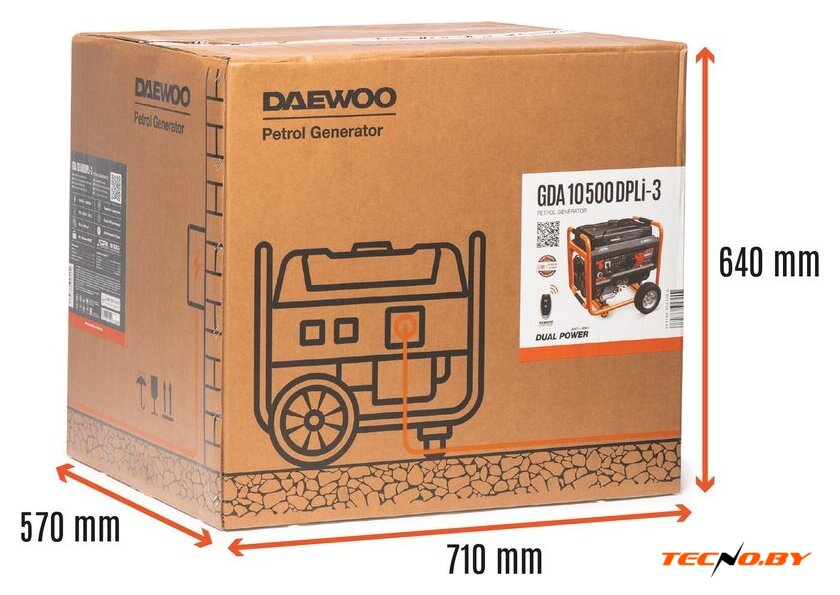 Бензиновый генератор Daewoo Power GDA 10500DPLi-3 - Изображение №2 — Интернет-Магазин TECNO.BY