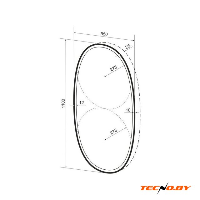  Wellsee Зеркало с фронтальной LED-подсветкой 7 Rays' Spectrum 172202030, 55 x 110 см (с сенсором и регулировкой яркости освещения) - Изображение №10 — Интернет-Магазин TECNO.BY