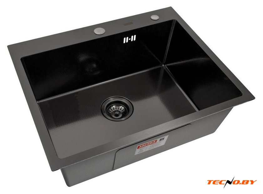 Кухонная мойка ARFEKA Eco AR 600*500 Black PVD Nano Decor - Изображение №2 — Интернет-Магазин TECNO.BY
