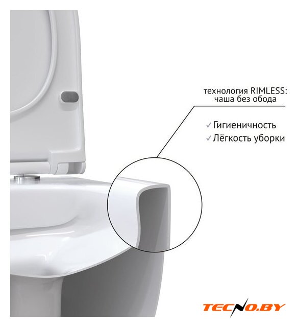 Унитаз подвесной Berges Wasserhaus Ego XL 54 с функцией биде, с сиденьем Slim SO - Изображение №6 — Интернет-Магазин TECNO.BY