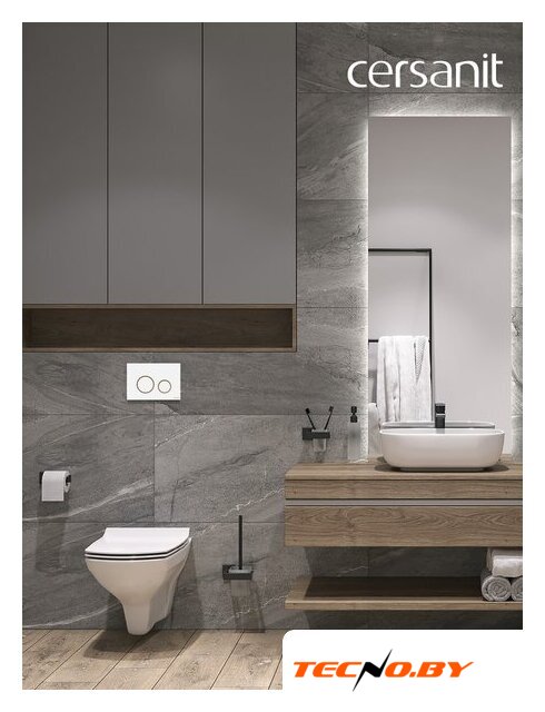 Унитаз подвесной Cersanit Carina New Clean On с инстал. Link Pro (с кнопкой Twins 63535 белый/золото) - Изображение №14 — Интернет-Магазин TECNO.BY