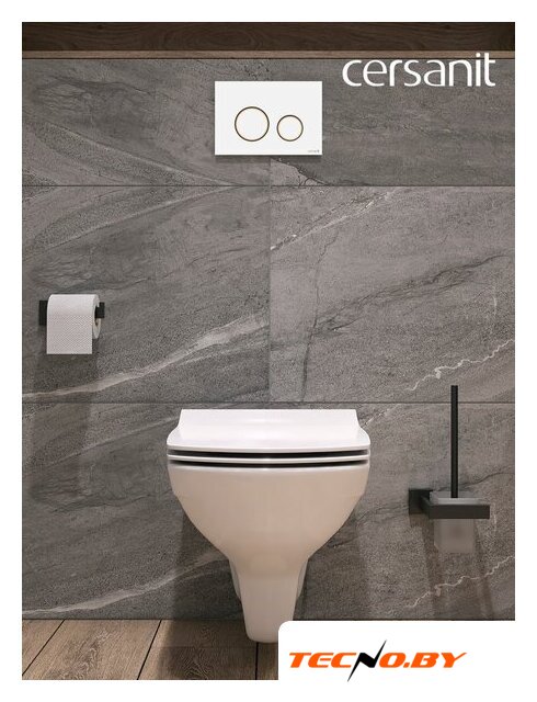 Унитаз подвесной Cersanit Carina New Clean On с инстал. Link Pro (с кнопкой Twins 63535 белый/золото) - Изображение №15 — Интернет-Магазин TECNO.BY