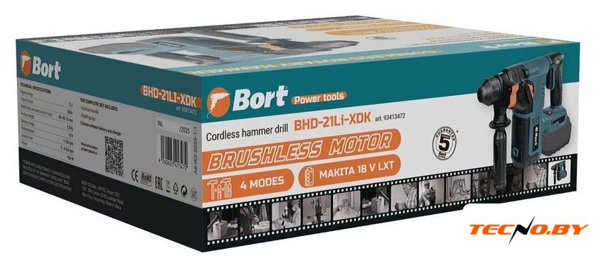 Перфоратор Bort BHD-21Li-XDK 93413472 (без АКБ) - Изображение №5 — Интернет-Магазин TECNO.BY