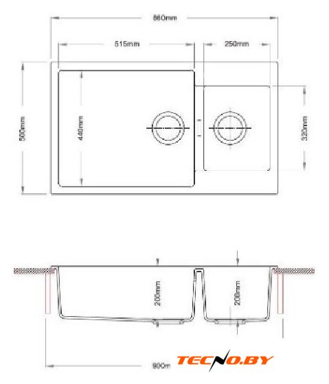 Кухонная мойка Longran Enigma ENG860.500 15 (крома) - Изображение №2 — Интернет-Магазин TECNO.BY
