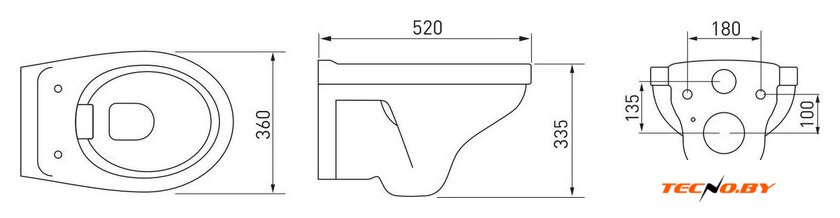 Унитаз подвесной Berges Wasserhaus Albit S Rimless 082107 (без сиденья) - Изображение №4 — Интернет-Магазин TECNO.BY