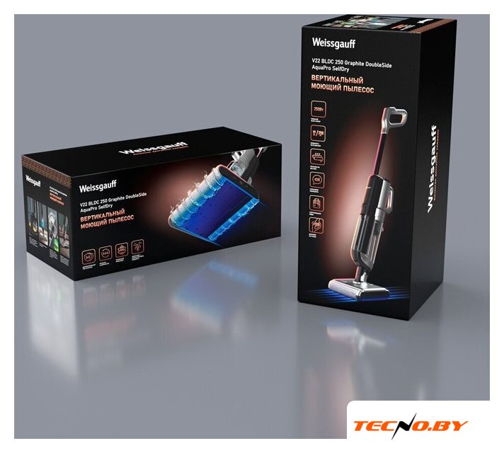 Вертикальный моющий пылесос Weissgauff V22 BLDC 250 Graphite DoubleSide AquaPro SelfDry - Изображение №31 — Интернет-Магазин TECNO.BY