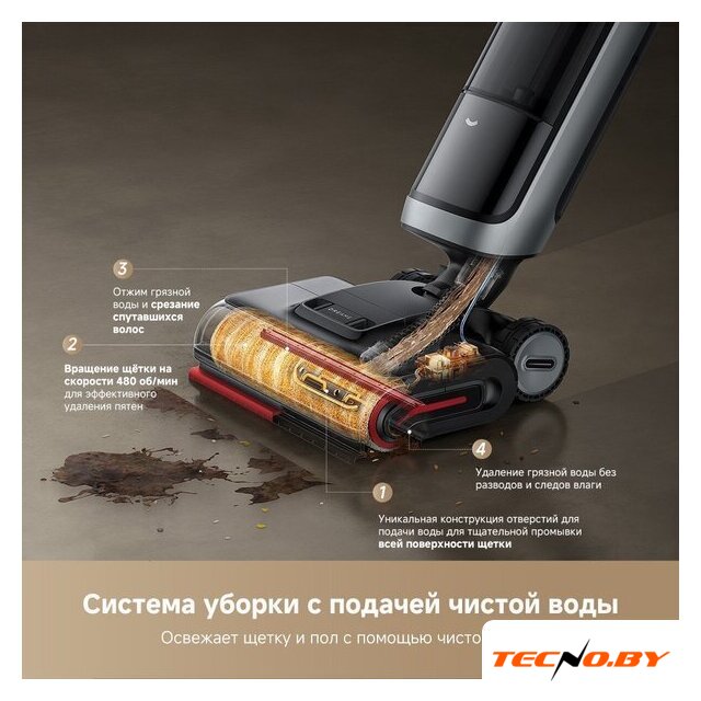 Вертикальный моющий пылесос Dreame H15 Pro Heat wet and dry Vacuum Cleaner (евровилка) - Изображение №10 — Интернет-Магазин TECNO.BY