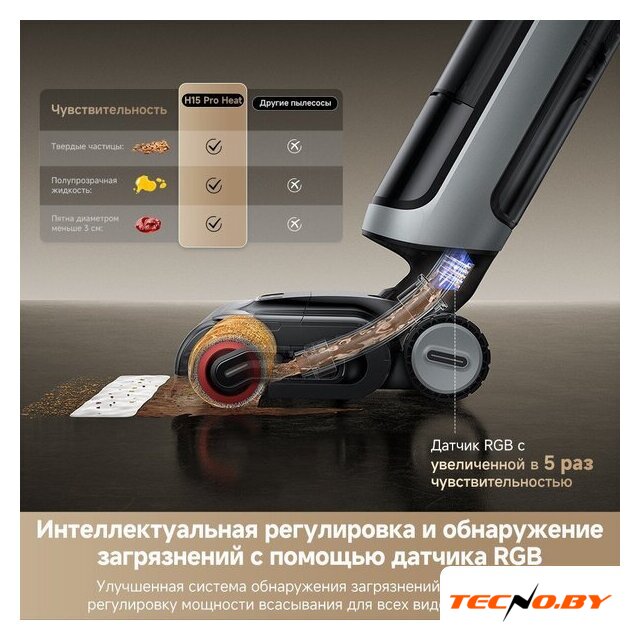 Вертикальный моющий пылесос Dreame H15 Pro Heat wet and dry Vacuum Cleaner (евровилка) - Изображение №13 — Интернет-Магазин TECNO.BY