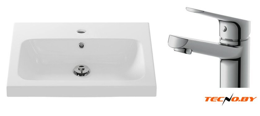 Умывальник Cersanit Carina 60В S-UM-CAR60/1 + 63034 - Изображение №1 — Интернет-Магазин TECNO.BY