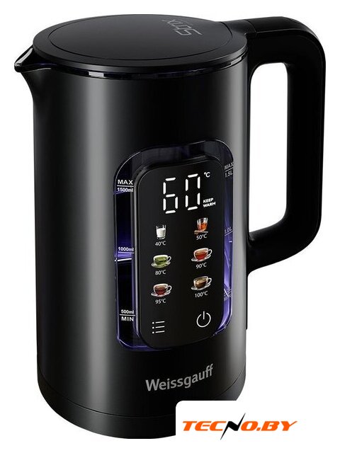 Электрический чайник Weissgauff WK 1500 Db Touch BodyCool - Изображение №20 — Интернет-Магазин TECNO.BY