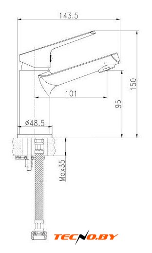 Умывальник Cersanit Carina 55В S-UM-CAR55/1 + 63034 - Изображение №8 — Интернет-Магазин TECNO.BY