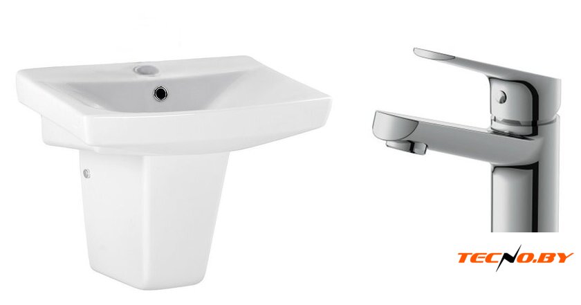 Умывальник Cersanit Carina 55В S-UM-CAR55/1 + 63034 - Изображение №1 — Интернет-Магазин TECNO.BY