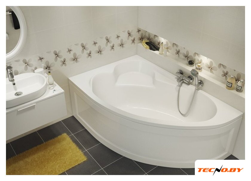 Ванна Cersanit Kaliope 153x100 R 63442 (с каркасом и сифоном Prime черный) - Изображение №5 — Интернет-Магазин TECNO.BY