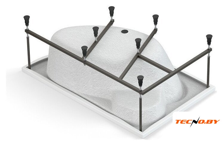Ванна Cersanit Kaliope 153x100 R 63442 (с каркасом и сифоном Prime черный) - Изображение №3 — Интернет-Магазин TECNO.BY