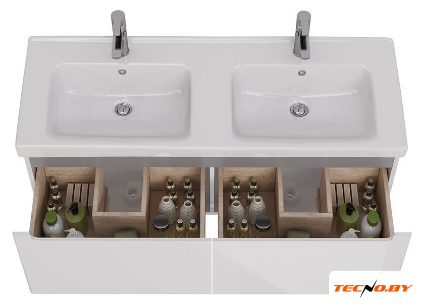  Lemark Тумба под умывальник Buno Mini 125 LM05BM125T (белый глянец) - Изображение №4 — Интернет-Магазин TECNO.BY