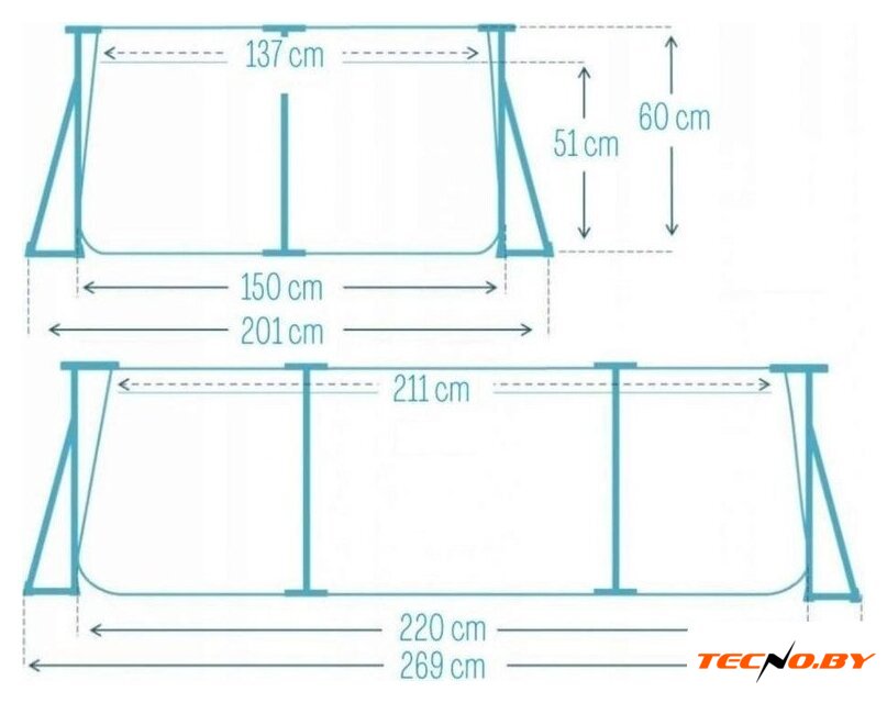 Каркасный бассейн Intex Rectangular Frame 28266 (220x150x60) - Изображение №11 — Интернет-Магазин TECNO.BY