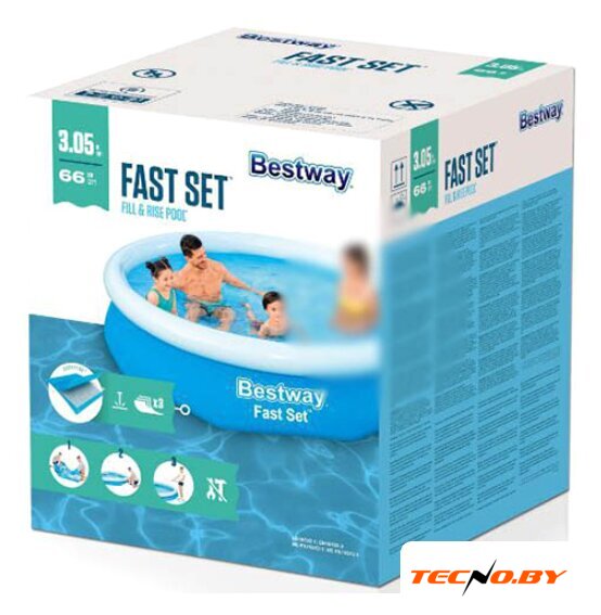 Надувной бассейн Bestway Fast Set 57456 (305х66) - Изображение №2 — Интернет-Магазин TECNO.BY
