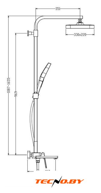 Душевая система  Raglo R51.24.09 - Изображение №2 — Интернет-Магазин TECNO.BY