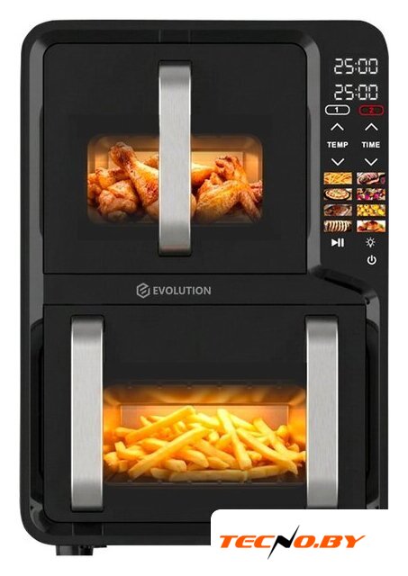 Аэрогриль (аэрофритюрница) Evolution AIRO 12100W Dual - Изображение №1 — Интернет-Магазин TECNO.BY