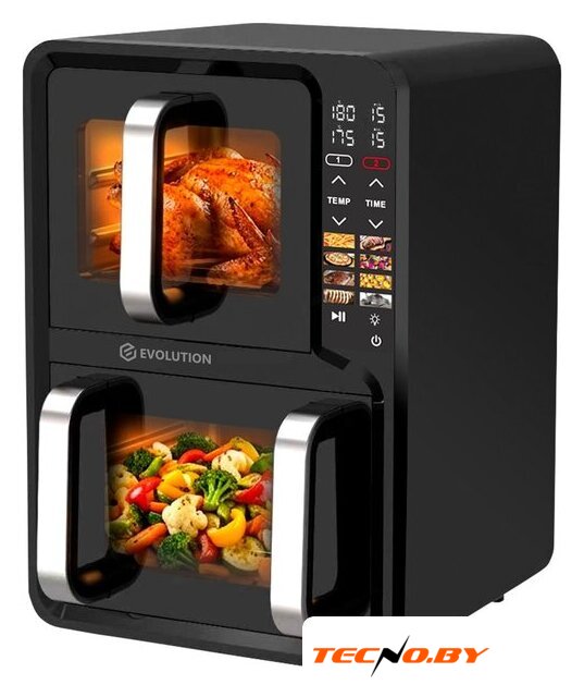 Аэрогриль (аэрофритюрница) Evolution AIRO 12100W Dual - Изображение №2 — Интернет-Магазин TECNO.BY
