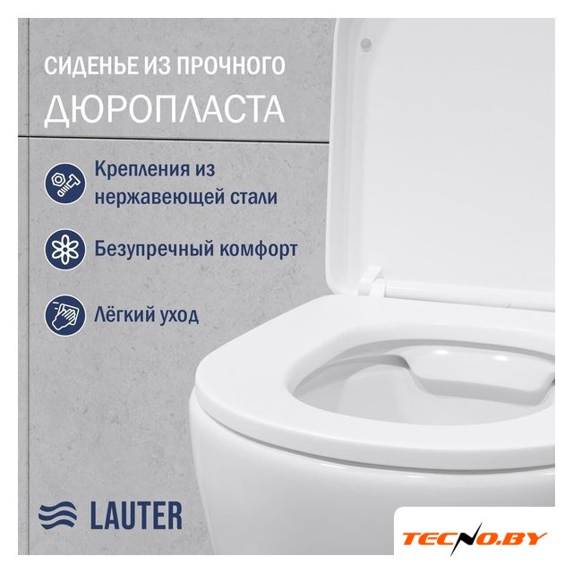 Унитаз подвесной Lauter Vortex 2110830 + TECE Kit 9400413 с кнопкой (белый) - Изображение №3 — Интернет-Магазин TECNO.BY